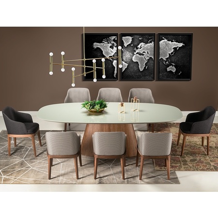 Conjunto Mesa Cone Oval Laca — Mesas